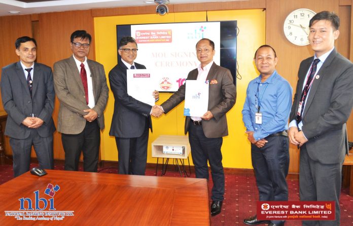 एभरेष्ट बैंक र नेशनल बैंकिङ्ग इन्ष्टिच्युटबीच सम्झौता
