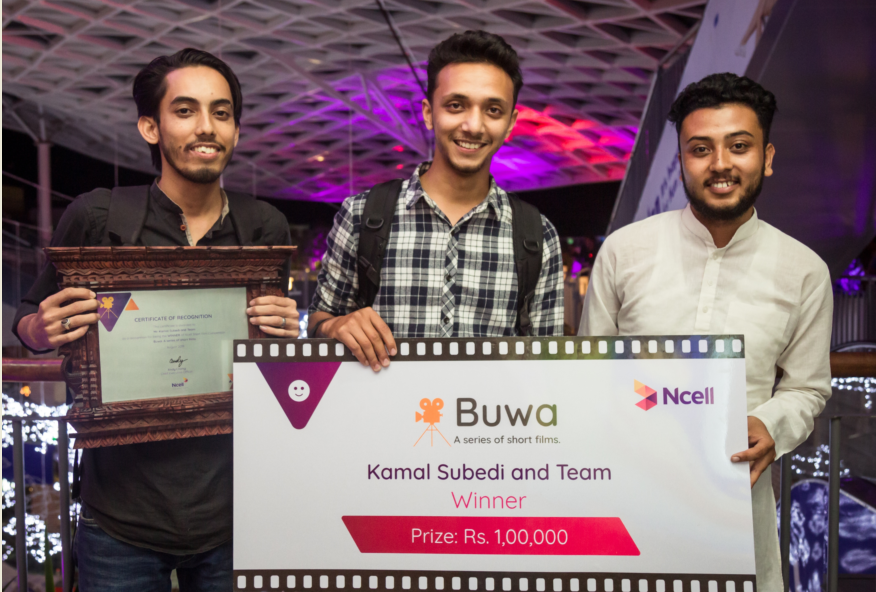 एनसेलद्वारा चलचित्र ‘बुबा’लाई पुरस्कार प्रदान