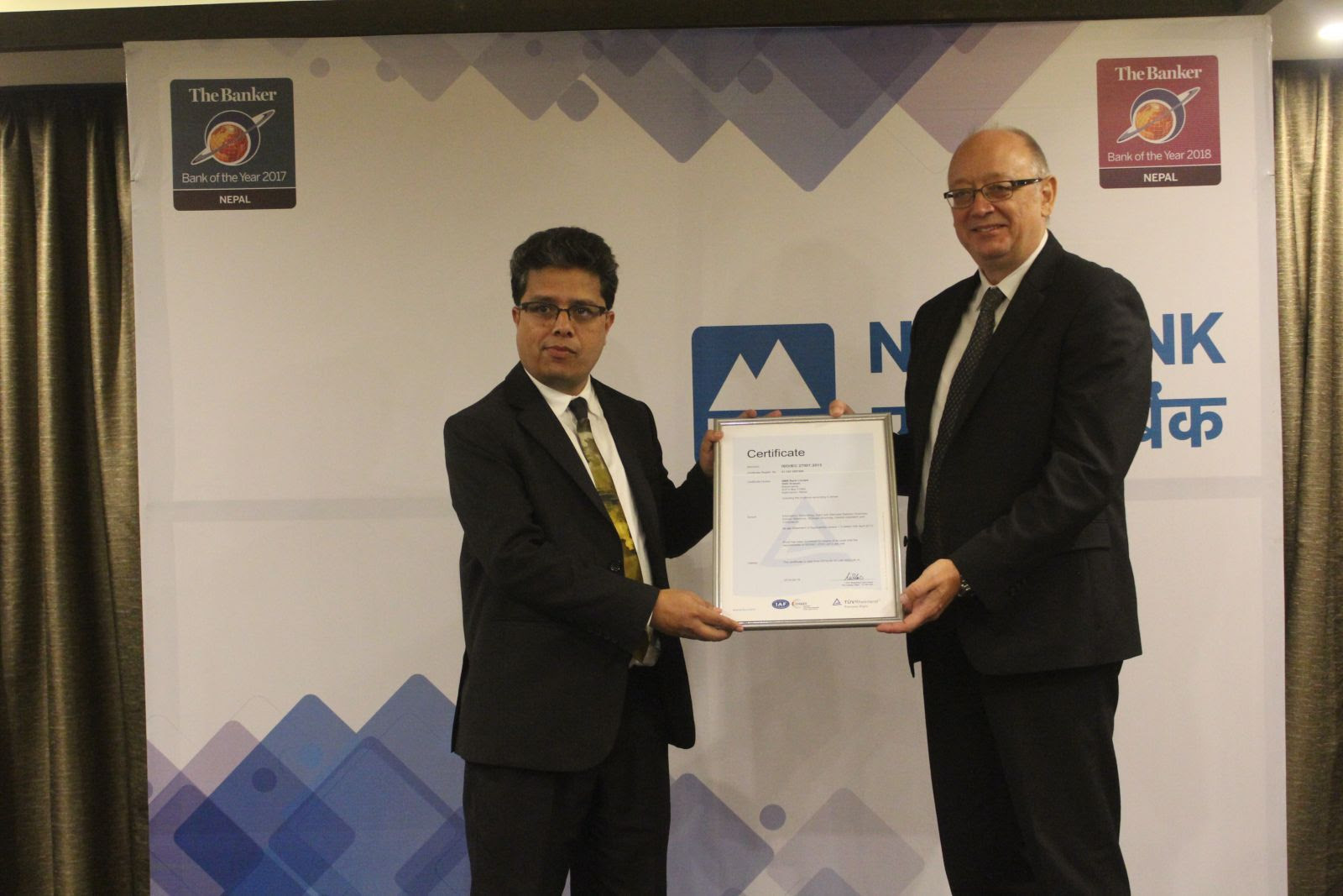 एनएमबि बैंकले पायो टभ राइल्यान्डबाट आईएसओ