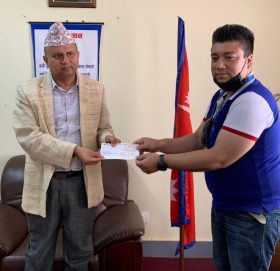 माछापुुच्छ्रे बैंकद्धारा कोरोनाभाइरसको संक्रमण जोखिम रोक्न १ करोड ६ सहयोग ।