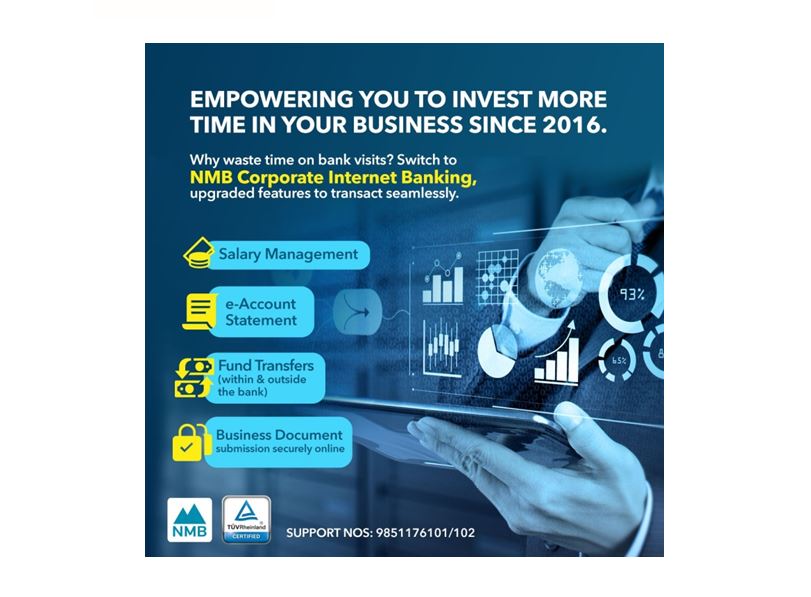 एनएमबि बैंकले ल्यायो परिष्कृत सेवा सहितको कर्पोरेट इन्टरनेट बैंकिङ्ग