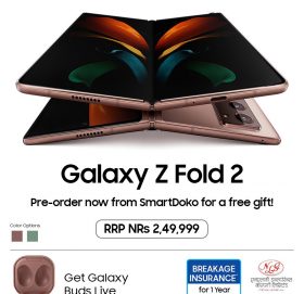 पहिलो पटक सामसङको ग्यालेक्सी जेड फोल्ड २ स्मार्टफोन नेपालमा