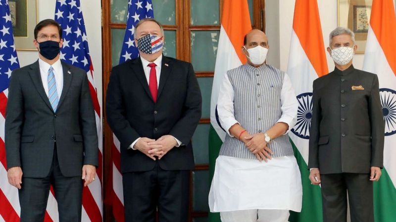 भारतीय प्रधानमन्त्री मोदीसँग अमेरिकी विदेशमन्त्री र रक्षामन्त्रीको भेट