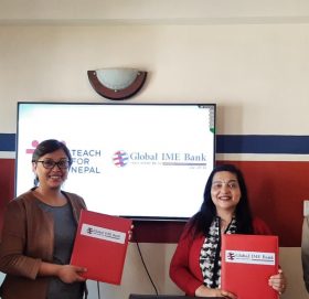 ग्लोबल आइएमई बैंकद्वारा टिच फर नेपाललाई सहयोग