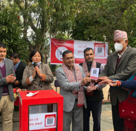 प्रभु बैंकद्वारा तालबाराही मन्दिर समितिलाई क्युआर कोड हस्तान्तरण