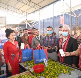 जोरपाटीको तरकारी बजारमा मेगा बैंकको क्यूआर कोड