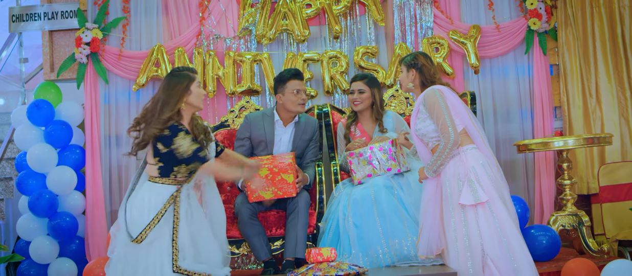 आकाश र पूजाको रोमान्स सङ्गै पुष्प र गरिमाको पनि प्रेम झल्कियो भिडियो सहित