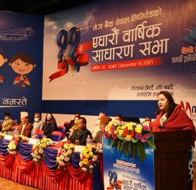 मेगा बैंकको ११ औं बार्षिक साधारणसभा सम्पन्न : १२.०७ प्रतिशत लाभांश पारित