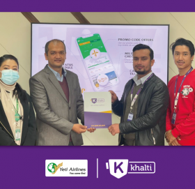 यती बाट फ्लाइट बुकिङ गरी खल्ती मार्फत भुक्तानी गर्दा रु.४५० क्यासब्याक