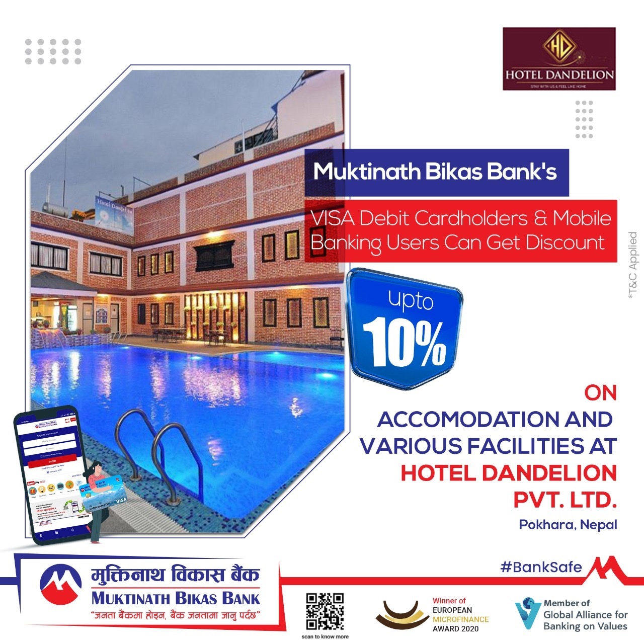 मुक्तिनाथ विकास बैंकका ग्राहकहरुलाई होटेल ड्यानडलियनमा विशेष छुट