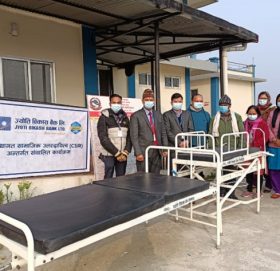 शम्सेरगंज स्वास्थ्य चौकी र पशुपति भण्डारेश्वर धार्मिक सेवा समितिलाई ज्योति विकास बैंकको सहयोग