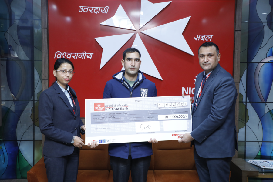 एनआईसी एसियामा बैंक खाता भएका पन्तले पाए बीमा बापत १० लाख रुपैयाँ