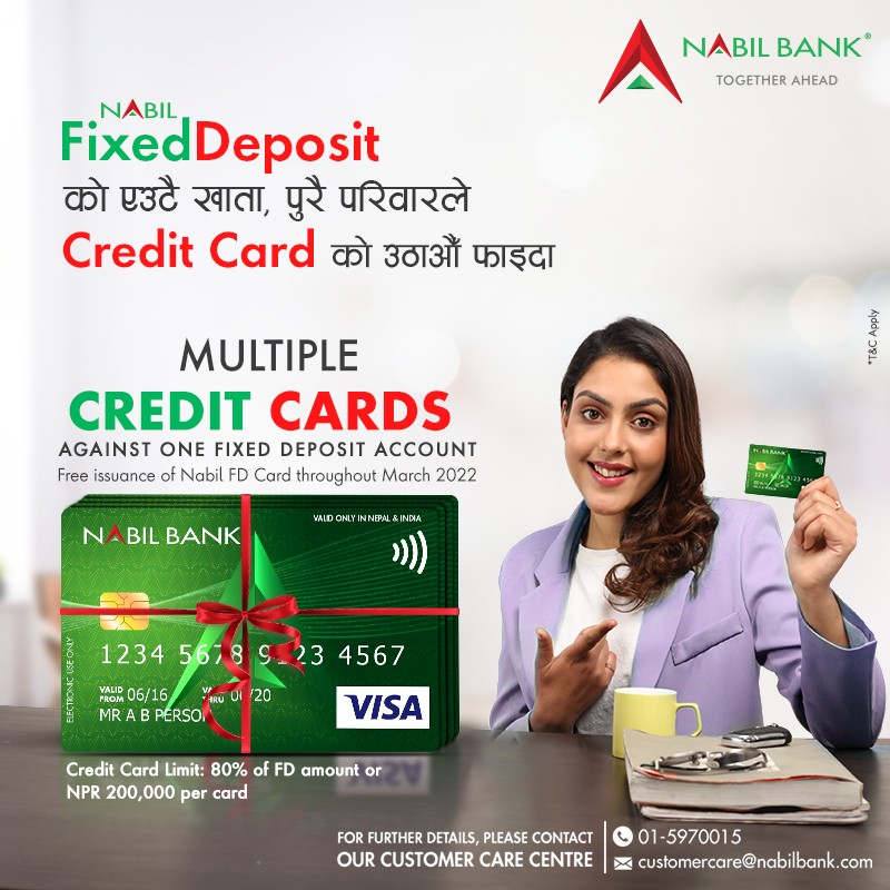नारी दिवसको अवसरमा नबिल बैंकको “नबिल एफडी कार्ड” योजना