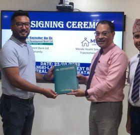 सांग्रिला डेभलपमेन्ट बैंक र मेराकि हेल्थ सोलुशन बीच स्वास्थ्य सम्झौता