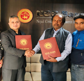 एनसीसी बैंक र नेपाल राष्ट्रिय नाई संघबीच क्युआर कोड सम्बन्धी सम्झौता
