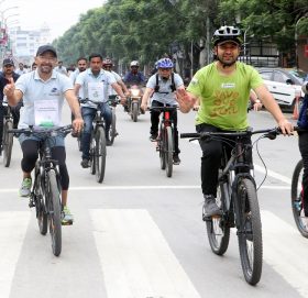 वातावरण दिवसको अबसरमा सांग्रिला डेभलमेन्ट बैंकको साइकल र्याली