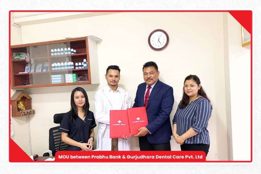 प्रभु बैंकका ग्राहकलाई गुर्जुधारा डेन्टल केयरमा छुट