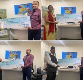 कुमारी बैंकद्वारा ७ जना ग्राहकहरुलाई बीमा सुविधा वापतको रकम भुक्तानी