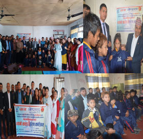 सन नेपाल लाइफ इन्स्योरेन्सद्धारा सडक बालबालिकाहरुलाई न्यानो कपडा वितरण