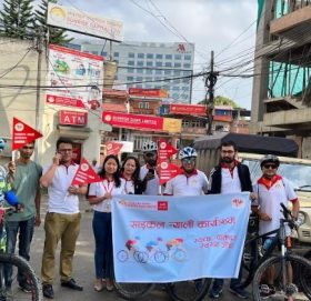 सनराइज बैङ्कको वार्षिक उत्सवमा साइकल ¥याली