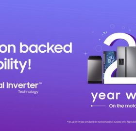 सामसङ वासिङ मेसिनको डिजिटल इन्भर्टर मोटर्स र रेफ्रिजेरेटर्सको कम्प्रेसरमा २० वर्षसम्मको वारेन्टी