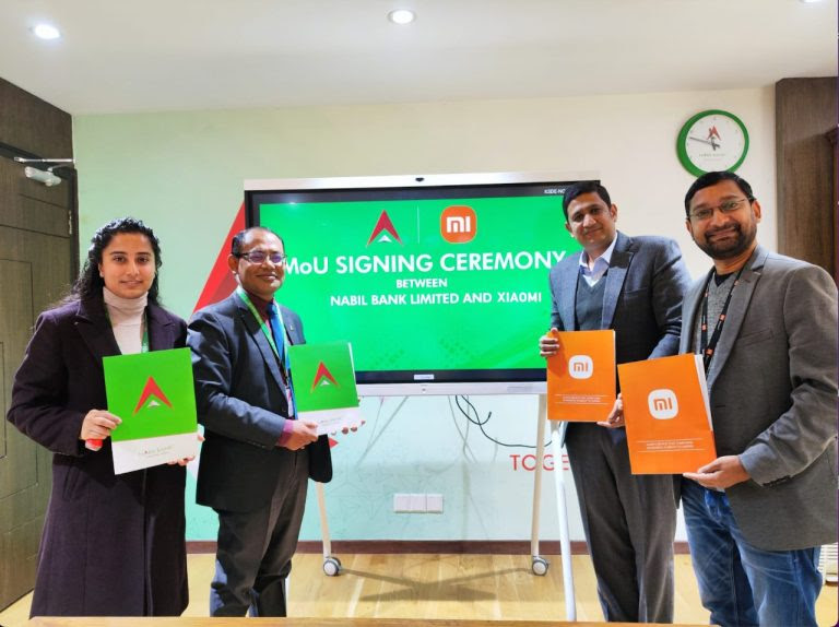 नबिल बैंकका ग्राहकलाई शाओमी ब्राण्डका सामानको इएमआई सुविधा