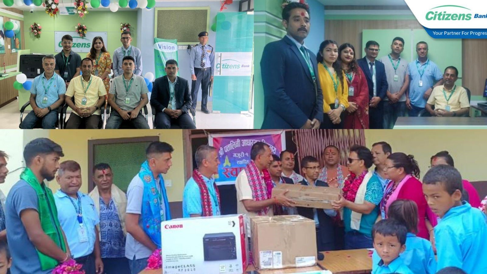 सिटिजन्स बैंकको नयाँ शाखा धादिङको गजुरी र धार्केमा