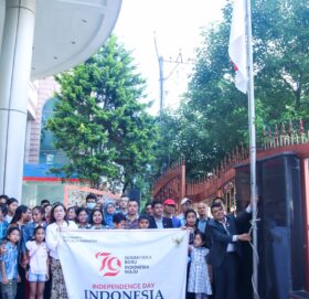 इन्डोनेसियाको ७९औँ स्वतन्त्रता दिवसको अवसरमा काठमाडौँमा झन्डोत्तोलन