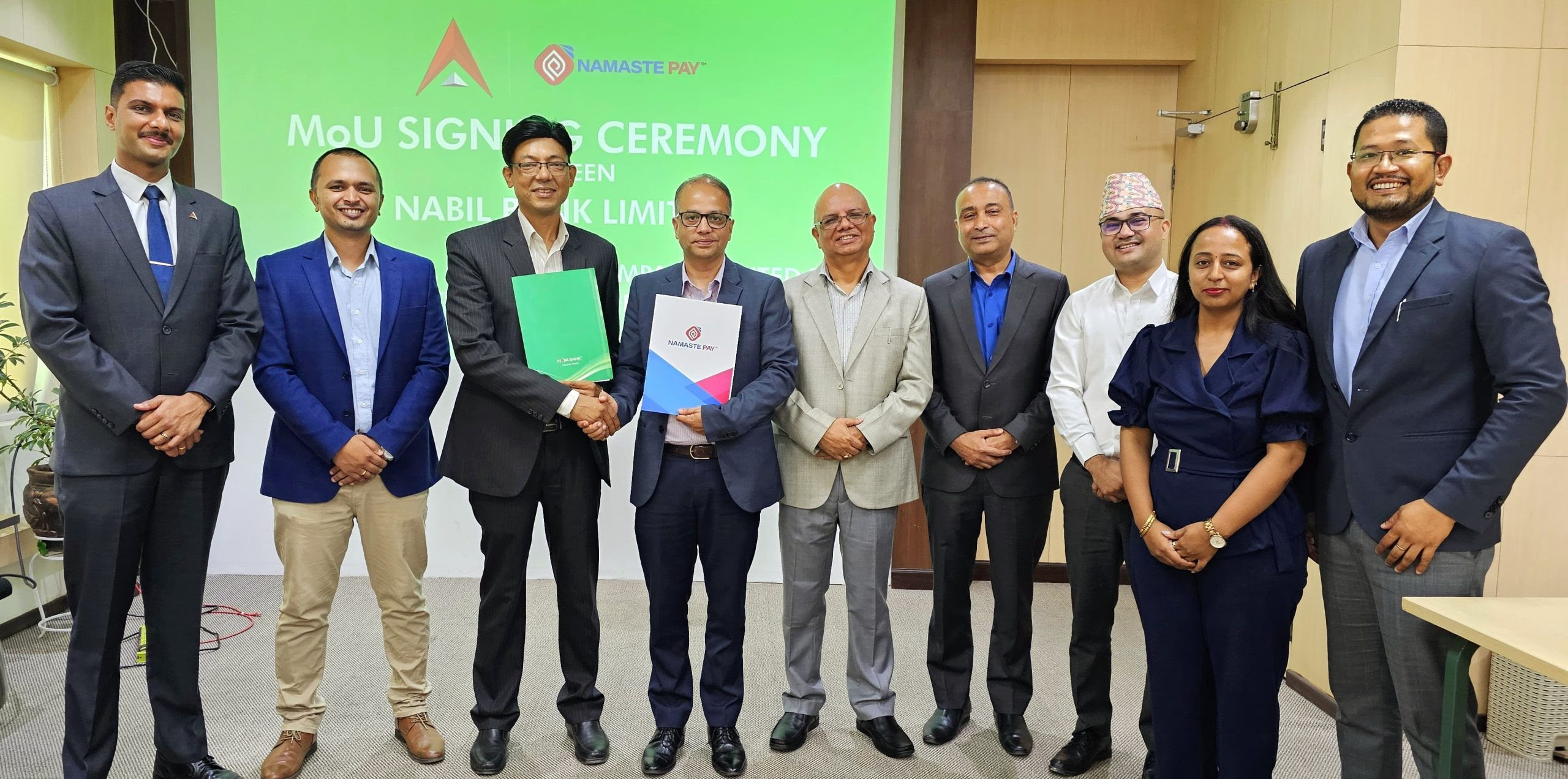 नबिल बैंक र नमस्ते पे वालेटबीच विभिन्न सेवा उपयोग गर्नेबारे साझेदारी पत्रमा हस्ताक्षर