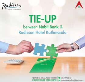 नबिल बैंकका ग्राहकलाई र्‍याडिसन होटलमा २० प्रतिशतसम्म छुट