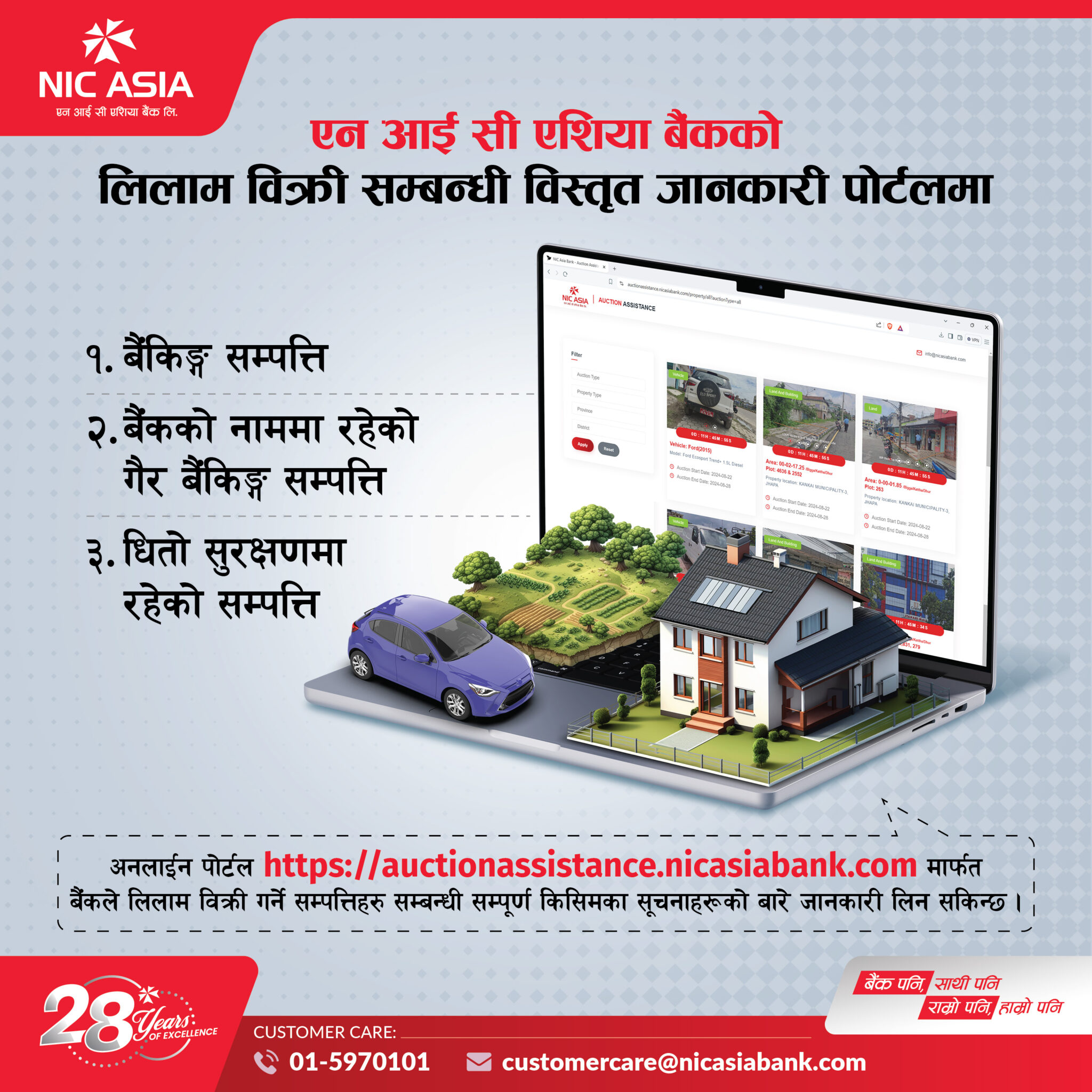 एनआईसी एशिया बैंकको लिलाम बिक्री पोर्टल सार्वजनिक