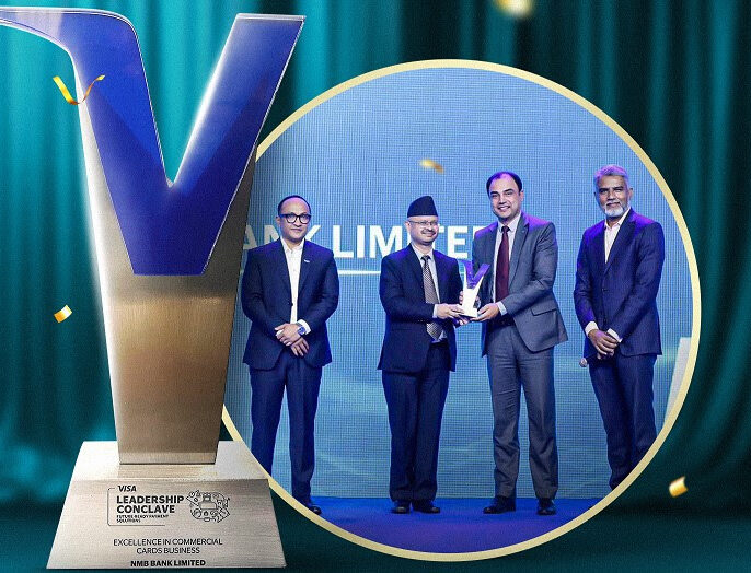 एनएमबि बैंकलाई भिसा इन्टरनेशनलद्वारा ‘एक्सिलेन्स इन कमर्सियल कार्ड बिजनेस’ अवार्ड